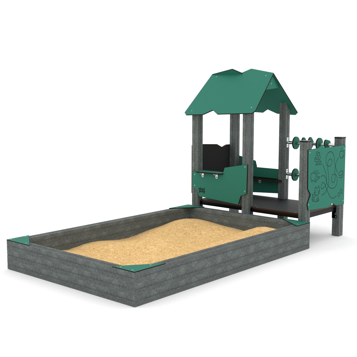 Sandkasten mit Haus Recycling